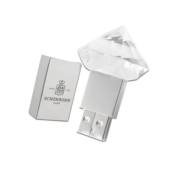 Custom Diamond Crystal USB Drive - custom crystal LED USB flash drive with logo, made by YOUSAN USB manufacturer