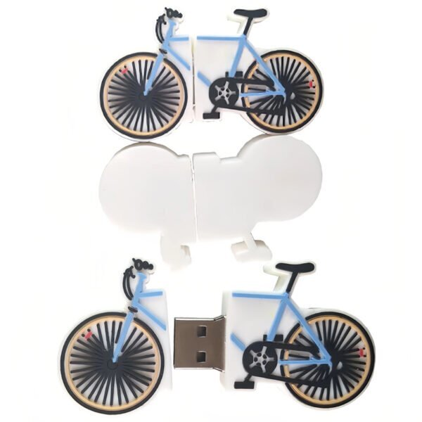 Bicycle USB flash drive detail view 2 - detailed bicycle frame with two wheels, handlebar and seat - YOUSAN custom USB drive
