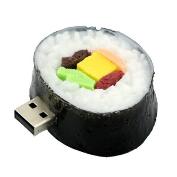 Индивидуальная PVC USB-флешка в форме суши с нигири-суши на белой рисовой основе и розовым лососем сверху — промо-USB-флешка от производителя YOUSAN USB