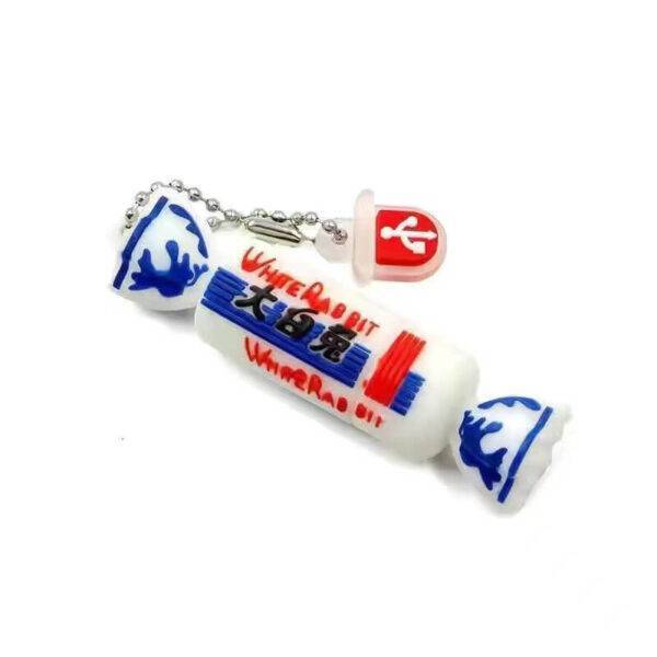 White Rabbit Candy shaped custom PVC USB flash drive with White Rabbit creamy candy iconic wrapper design - promotional USB drive by YOUSAN USB manufacturer
