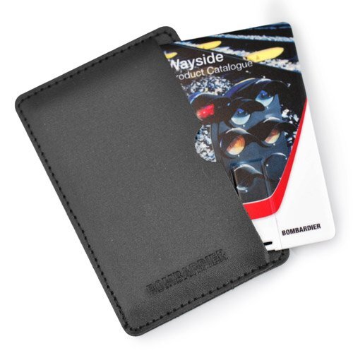 Porta card in pelle PU nera con chiavetta USB a forma di card