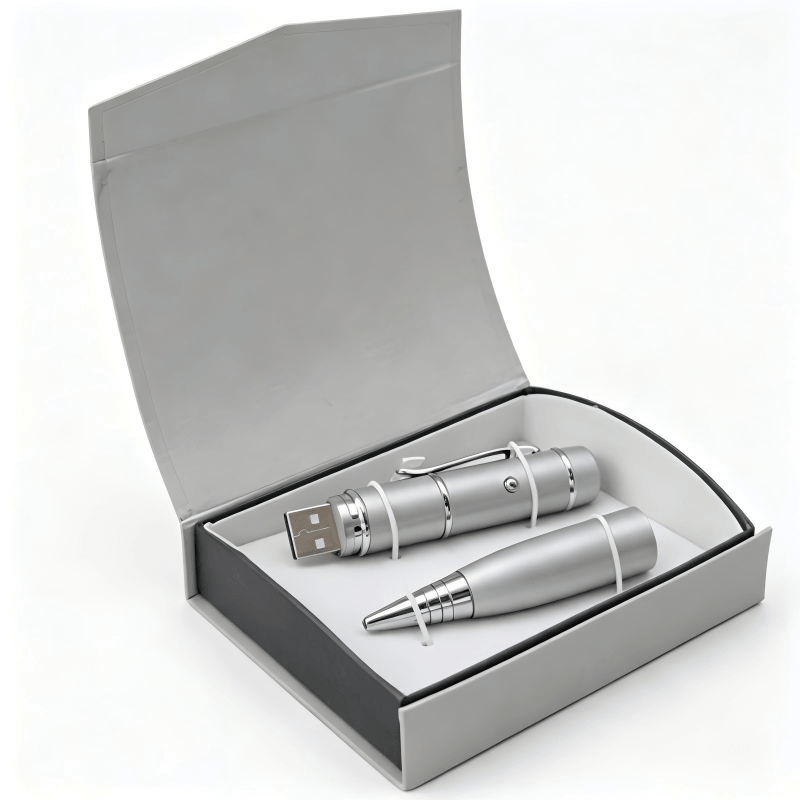 Set scatola regalo per chiavetta USB a penna