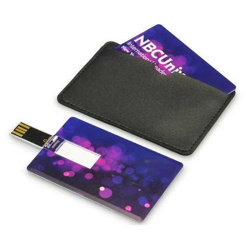 Chiavetta USB a forma di card e portacard in pelle PU separati