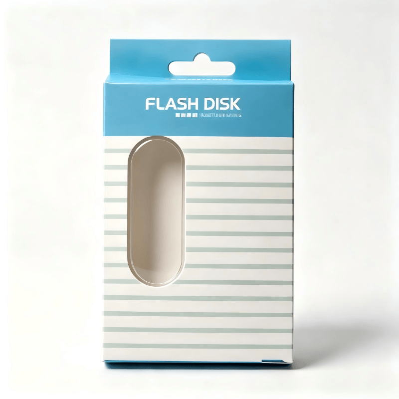 Imballaggio al dettaglio con appendino rigato per chiavette USB