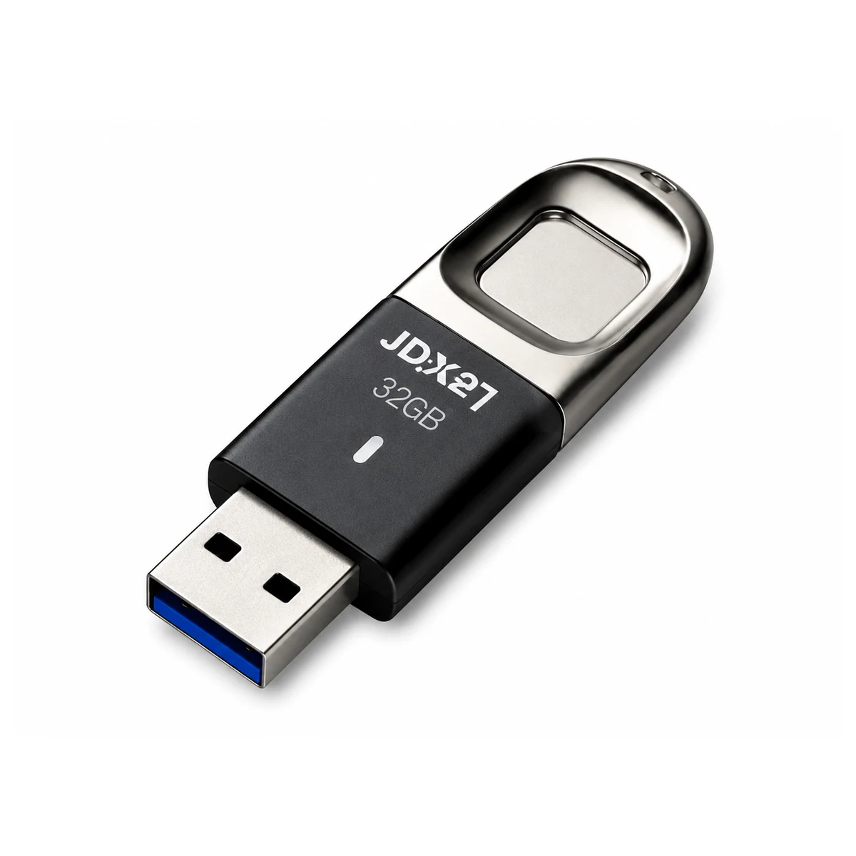 black 32GB fingerprint USB drive with USB 3.0 connector