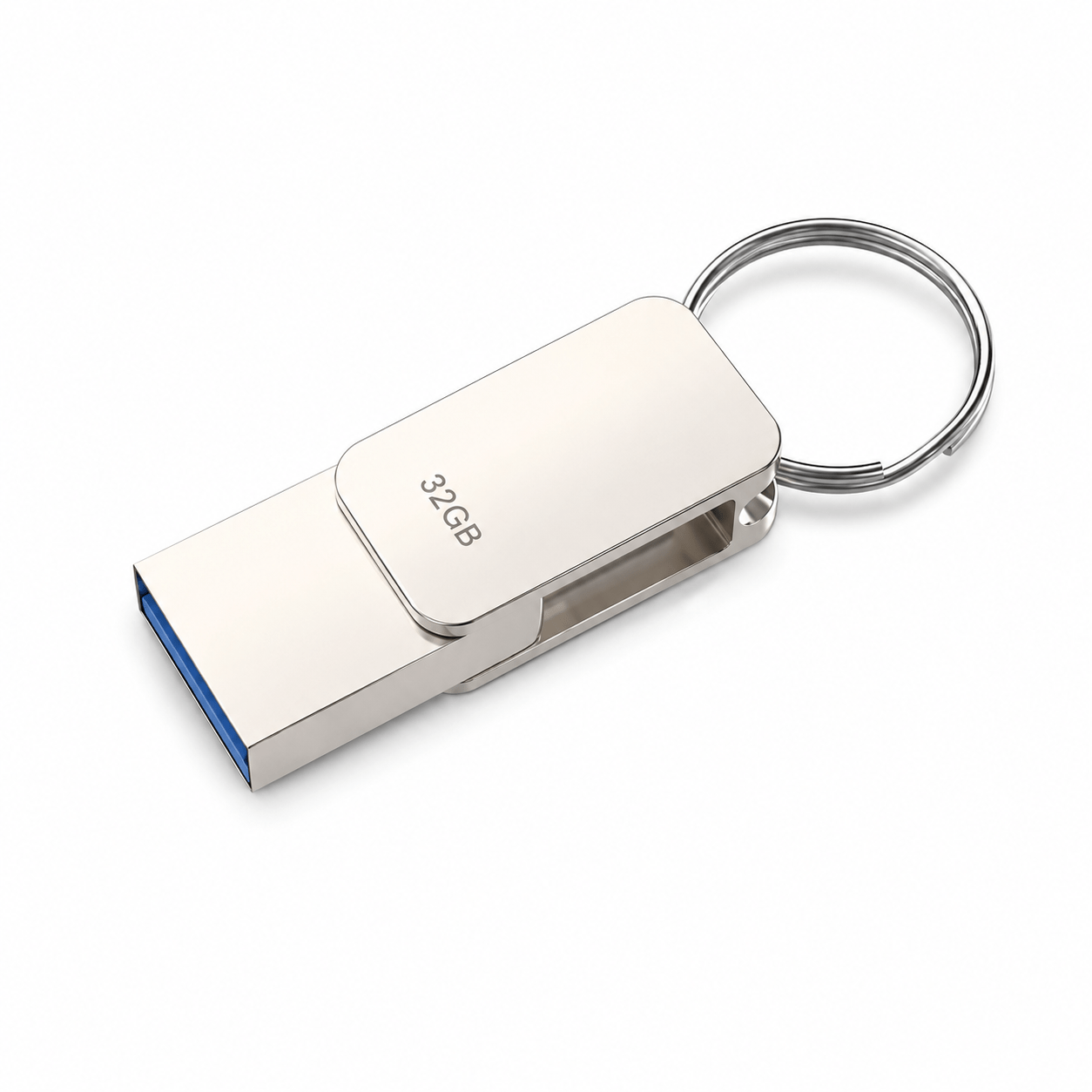 metal 32GB USB flash drive with keyring