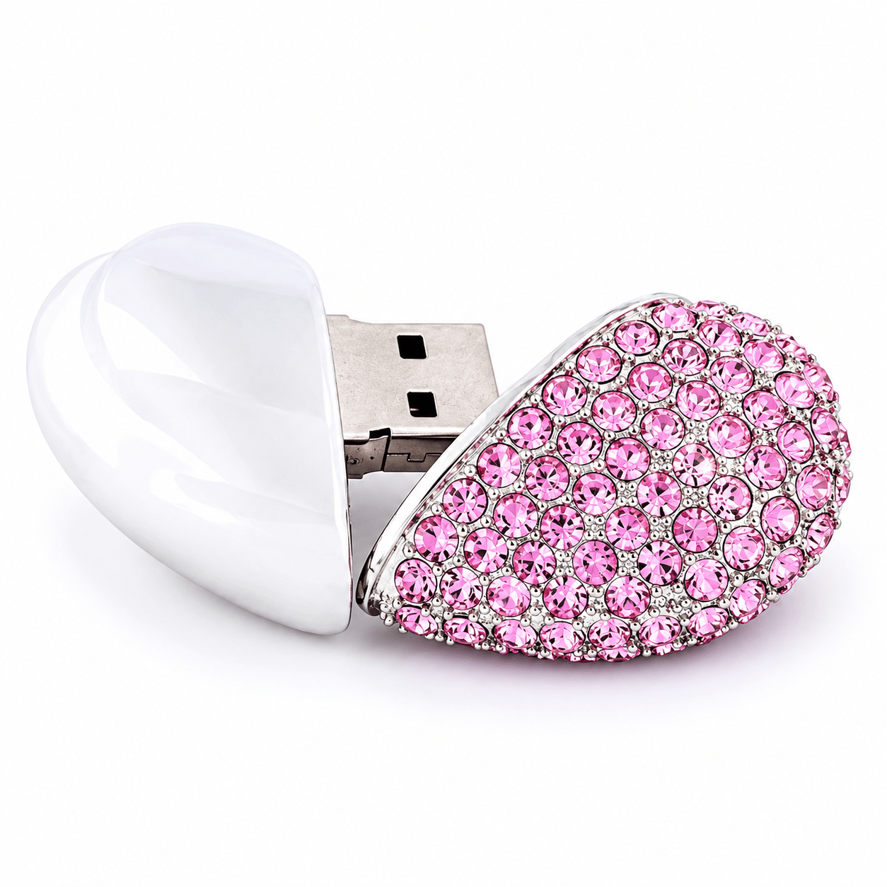 pink crystal heart jewelry USB flash drive