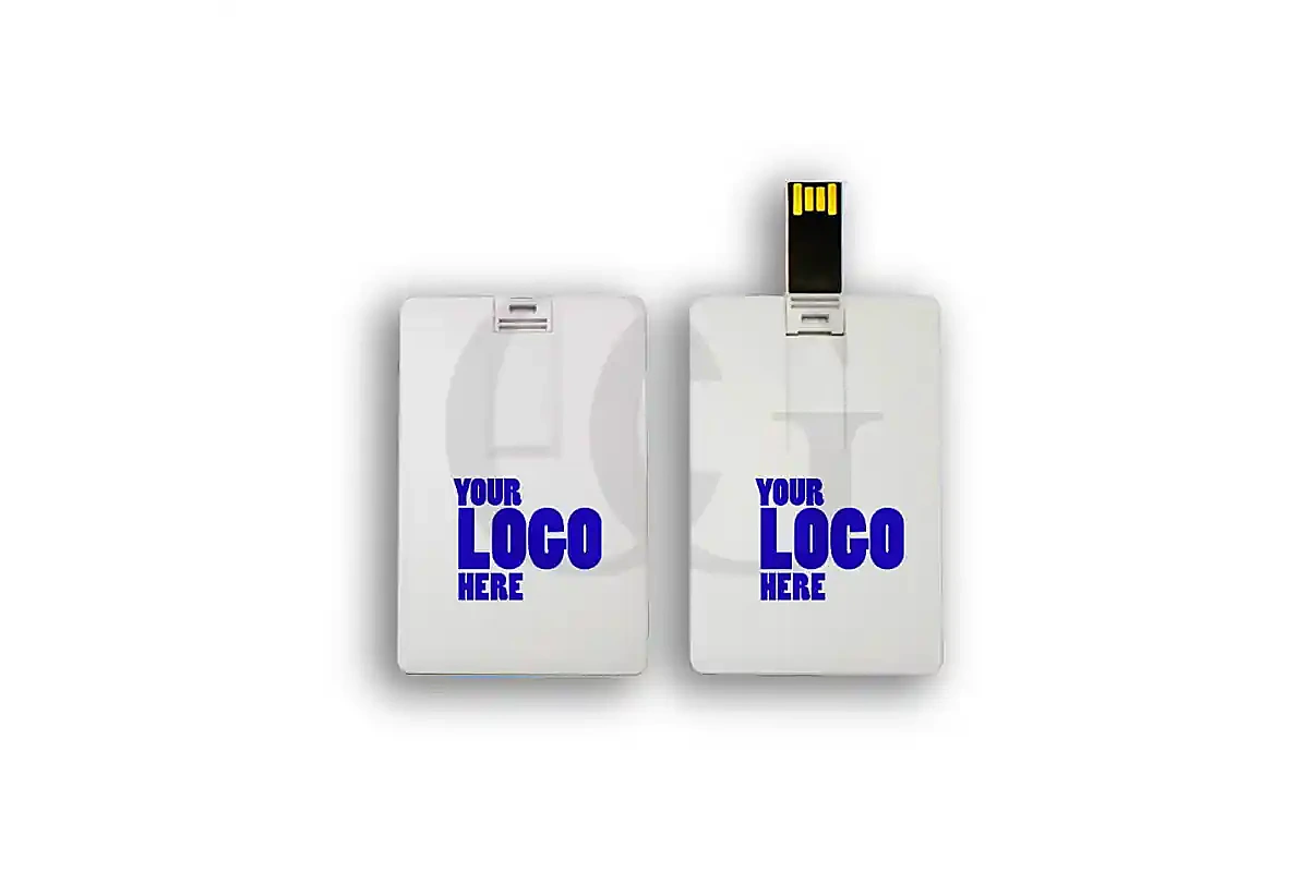 White flip connector business card USB drive